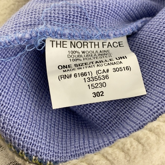 North Face Ski Hat 100% Wool with fleece lining at ears One Size - Picture 3 of 4